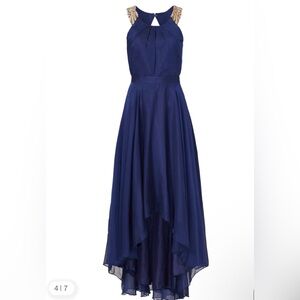 Allison Parris Beaded Midnight Moon Beaded Sleeveless Hi-Low Gown Long Dress 2